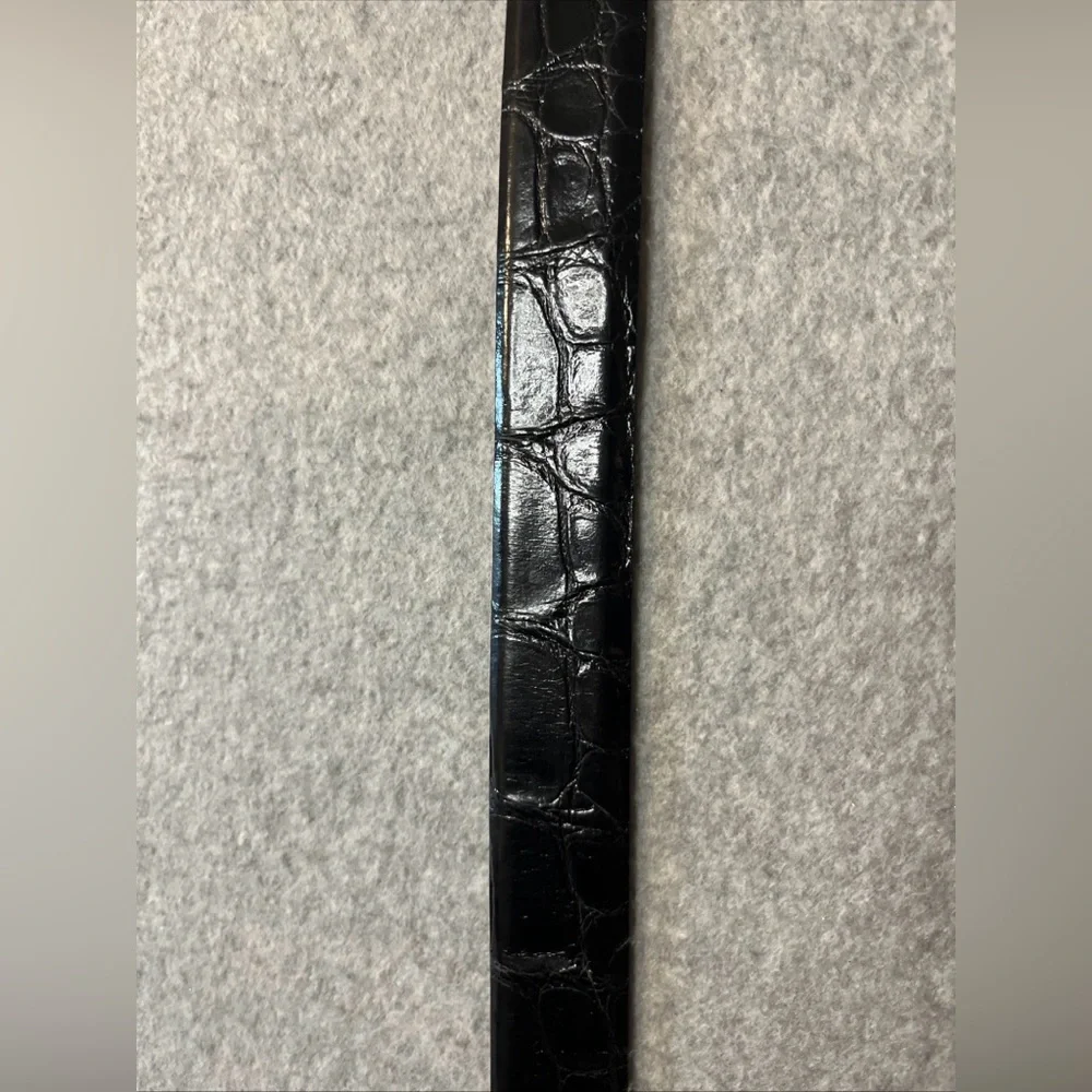 Crescent Belt Louisiana Select Wild Alligator Belt Sz 47 Black Louisiana‎ USA